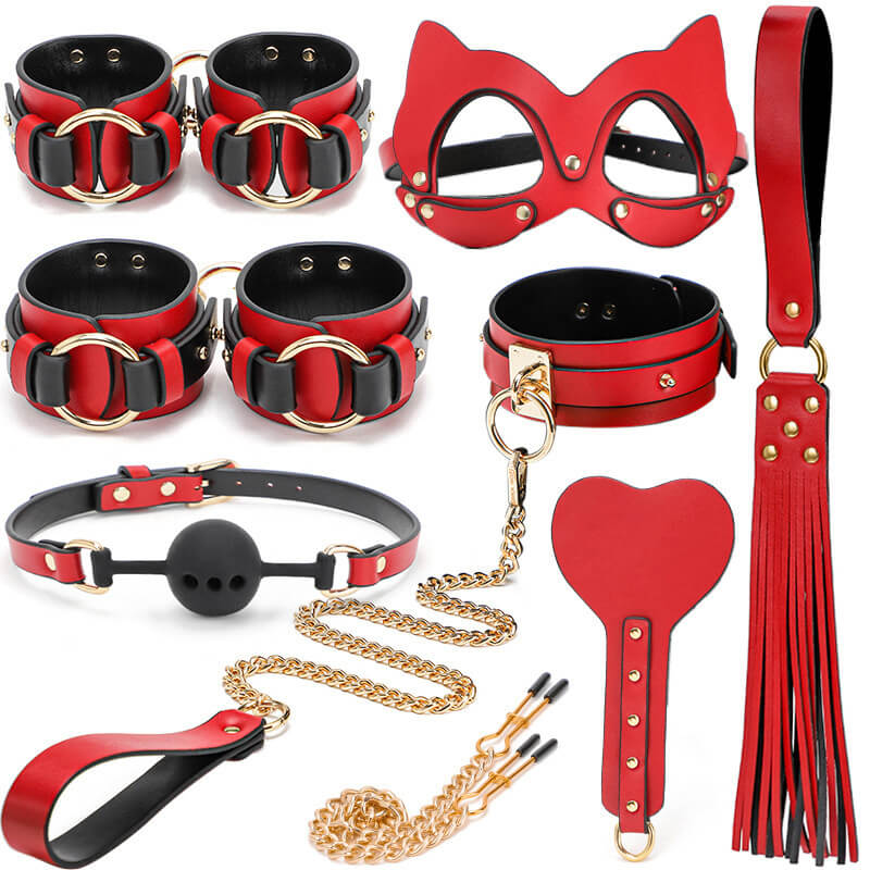 Bộ Đồ Chơi Bạo Dâm BDSM 8 Món Cao Cấp Có Hộp Da